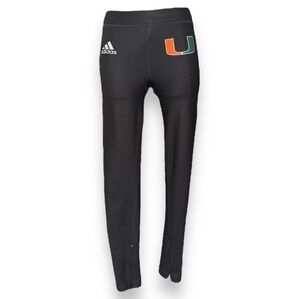 ADIDAS Black Compression Ankle Zip Leggings University of Miami